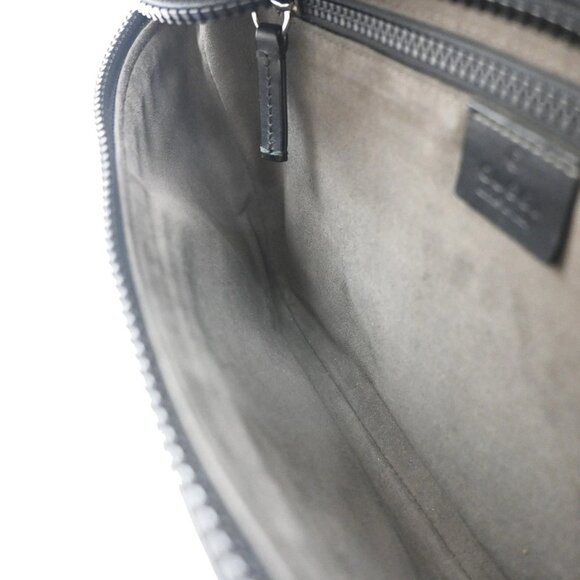 GUCCI Logo GG Pattern Bum Body Bag Supreme Leather Black Brown Italy 97KB430 - Picture 9 of 13